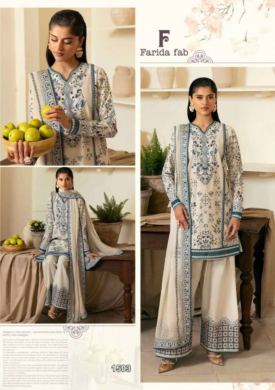 CRIMSON VOL-15 by FARIDA FAB 1501 to 1506 series Pakistani Suits Colorful casual Wear cotton Readymade Dresses At Wholesale