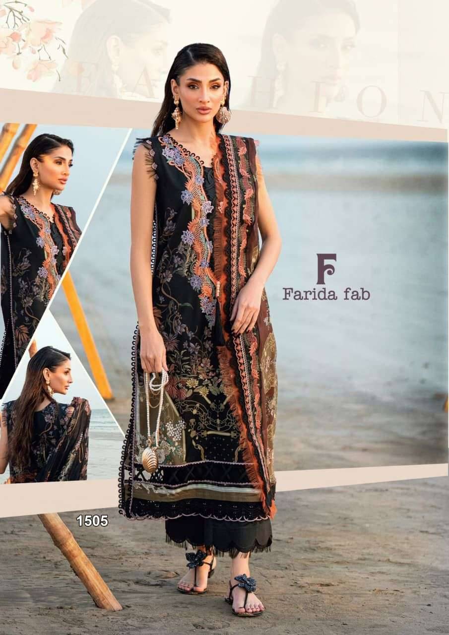 CRIMSON VOL-15 by FARIDA FAB 1501 to 1506 series Pakistani Suits Colorful casual Wear cotton Readymade Dresses At Wholesale