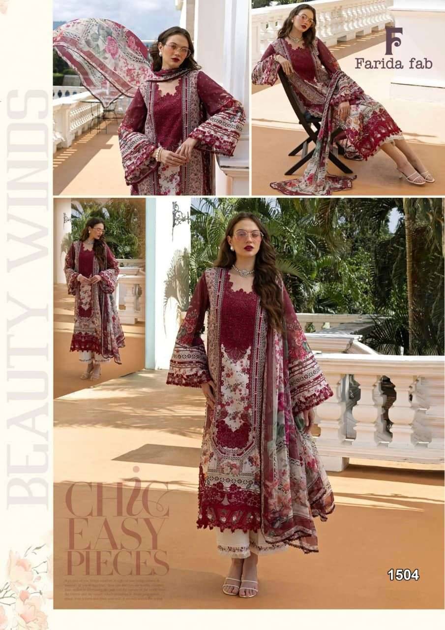 CRIMSON VOL-15 by FARIDA FAB 1501 to 1506 series Pakistani Suits Colorful casual Wear cotton Readymade Dresses At Wholesale