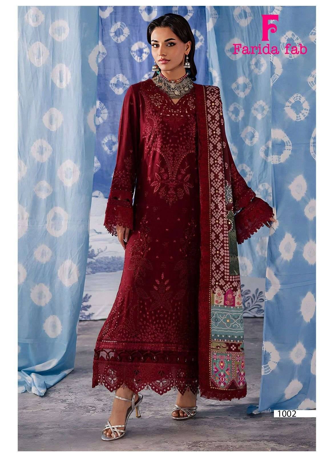 PARIAN DREAM HEAVY LUXURY LAWN COLLECTION VOL 22 by FARIDA FAB 1001 to 1006 series 