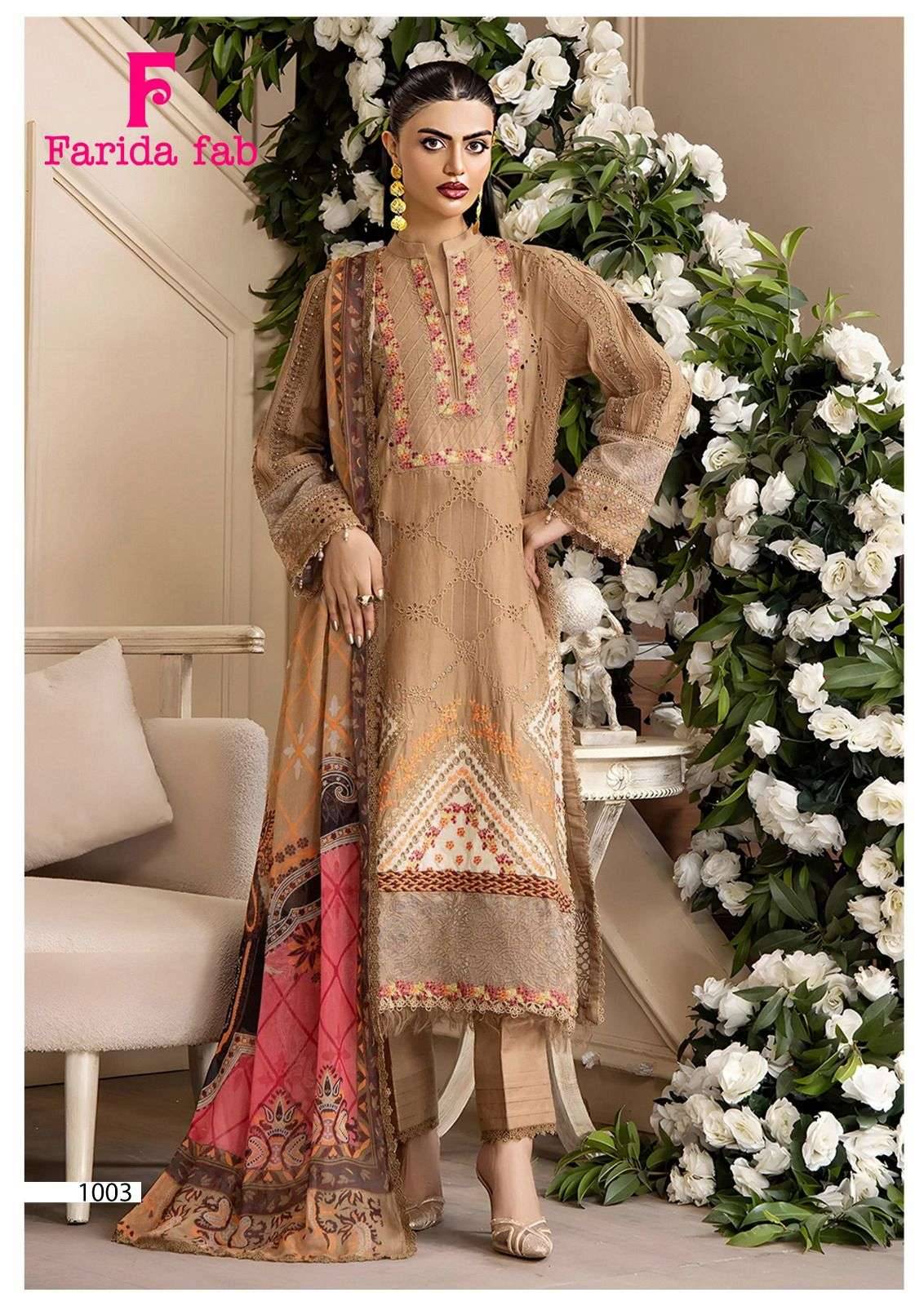 PARIAN DREAM HEAVY LUXURY LAWN COLLECTION VOL 22 by FARIDA FAB 1001 to 1006 series 