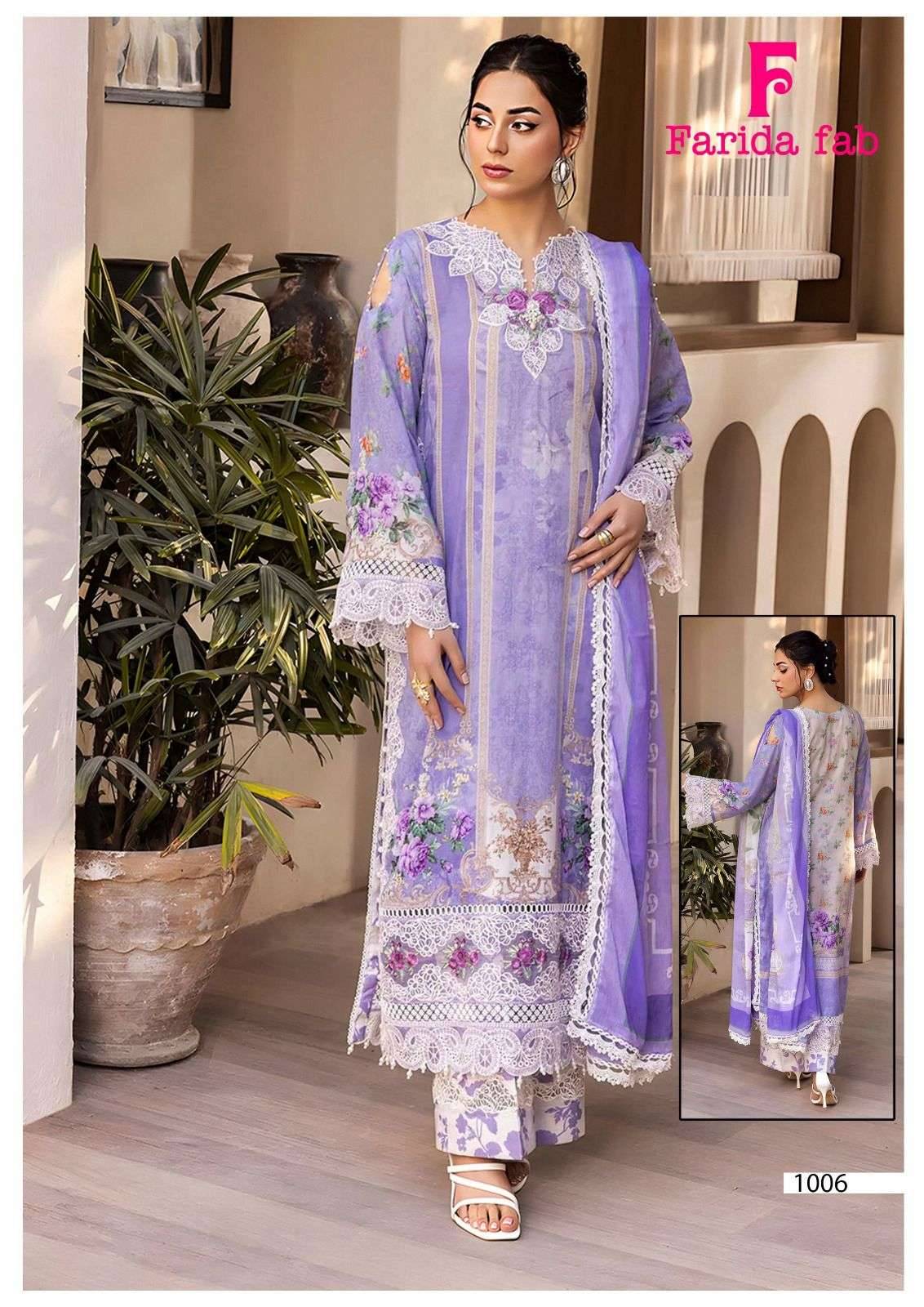 PARIAN DREAM HEAVY LUXURY LAWN COLLECTION VOL 22 by FARIDA FAB 1001 to 1006 series 