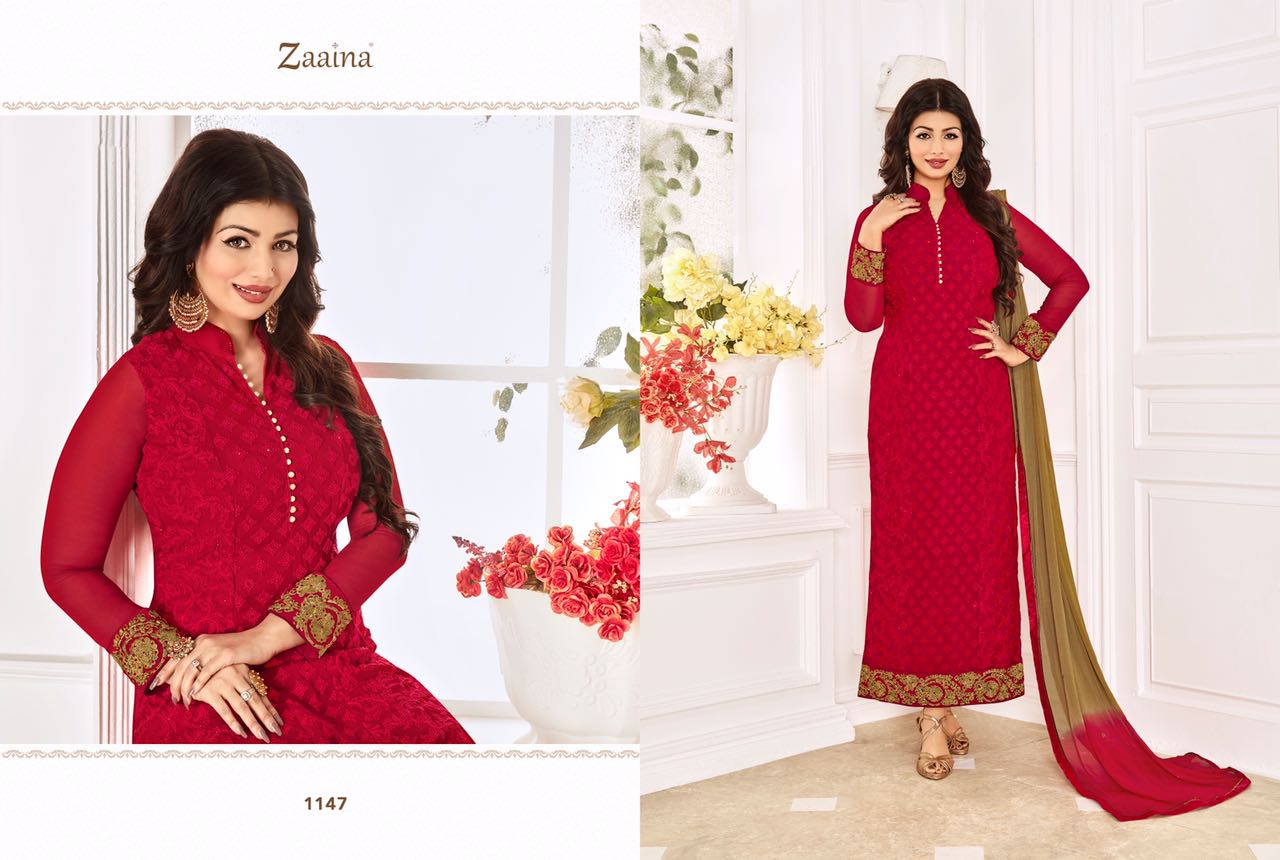Zaaina Vol-6 By Khwaab 1145 To 1154 Series Bollywood Beautiful Stylish Designer Embroidered Party Wear Georgette Dresses At Wholesale Price
