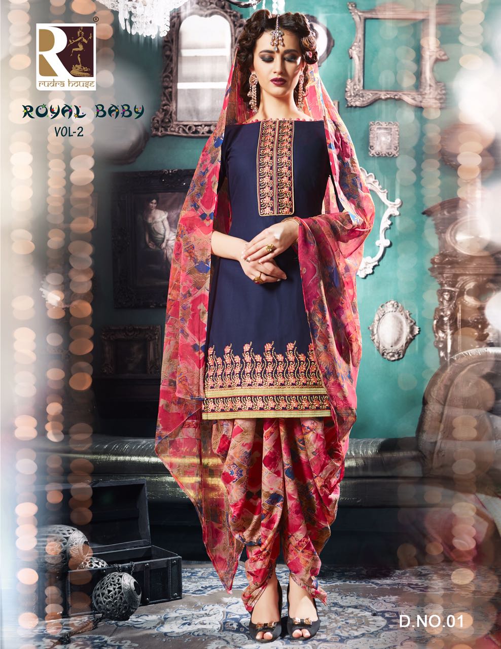 Royal Baby Vol 2 By Rudra Fashion 01 To 15 Series Indian Traditional Beautiful Stylish Designer Embroidered Casual Wear Ethnic Wear Cambric Patiyala Dresses At Wholesale Price