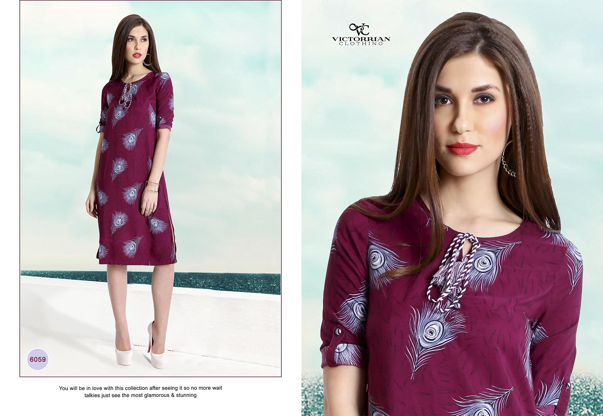 Wings By Victorian Clothing 6058 To 6065 Series Beautiful Stylish Designer Printed Casual Wear Crape Kurtis At Wholesale Price