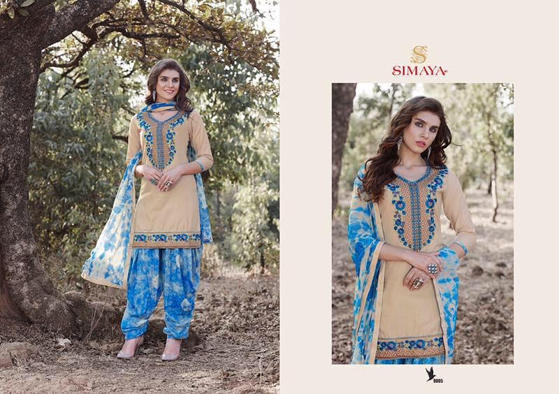 Patiala City 9001 To 9011 Series By Simaya Fashion Beautiful Embroidered Colorful Stylish Pretty Party Wear Casual Wear Occasional Wear Printed Cotton Patiala Dresses At Wholesale Price