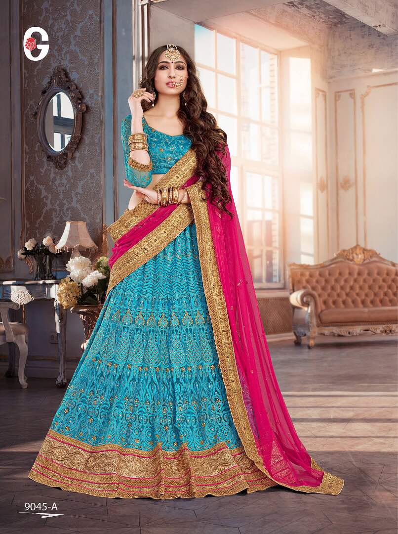 Credence By Gajiwala Indian Traditional Beautiful Colourful Stylish Designer Embroidered Party Wear Occasional Wear Lehengas At Wholesale Price