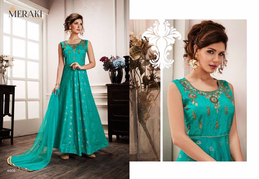 Maher By Meraki 4001 To 4006 Series Designer Beautiful Bridal Collection Fancy Colorful Party Wear & Occasional Wear Mulberry Jacquard Embroidered Dresses At Wholesale Price