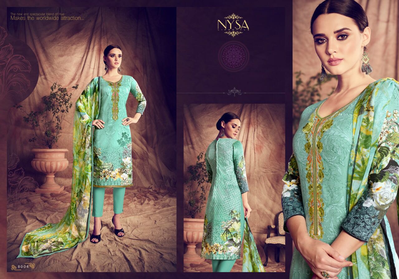 Sofia Vol-1 By Nysa Lifestyle 8001 To 8007 Series Beautiful Stylish Colorful Fancy Party Wear & Casual Wear Glace Cotton Printed Dresses At Wholesale Price