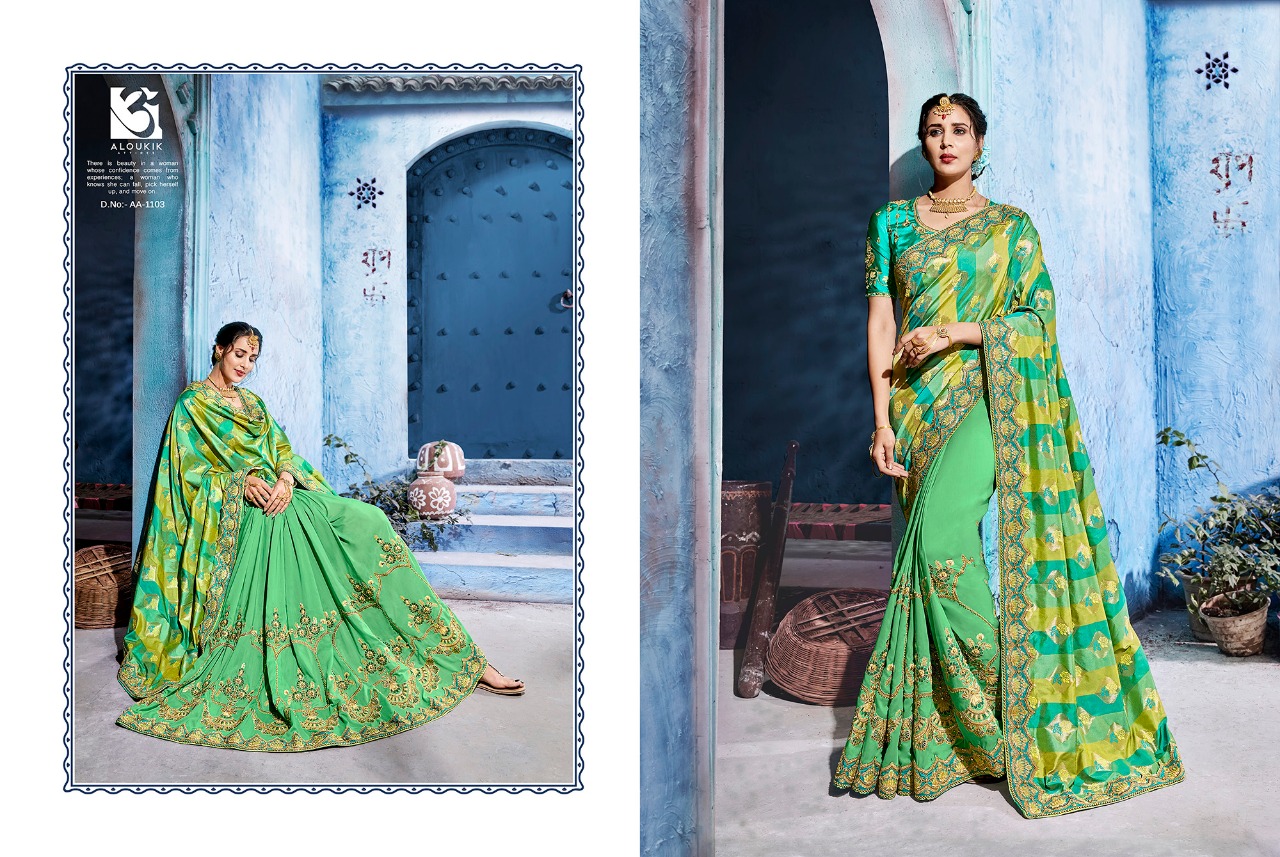 Aloukik 1100-series By Aloukik 1101to 1109 Series Indian Traditional Wear Collection Beautiful Stylish Fancy Colorful Party Wear & Occasional Wear Silk At Wholesale Price
