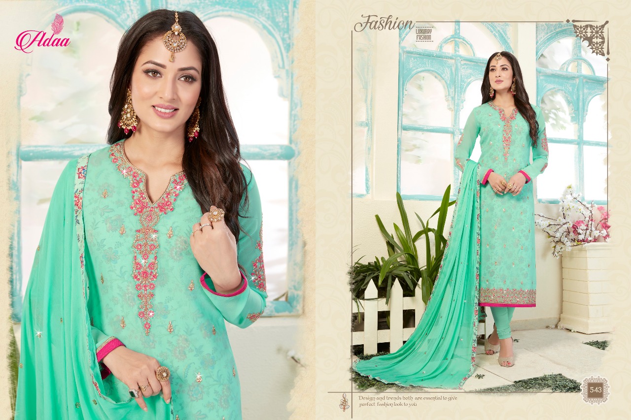 Apsara By Adaa 541 To 547 Series Designer Suits Collection Beautiful Stylish Fancy Colorful Party Wear & Occasional Wear Georgette Dresses At Wholesale Price