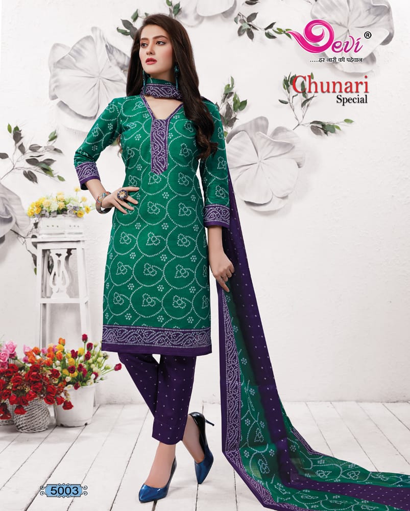 Chunari Special Vol-5 By Devi 5001 To 5012 Series Stylish Fancy Beautiful Colorful Casual Wear & Ethnic Wear Pure Cotton Printed Dresses At Wholesale Price