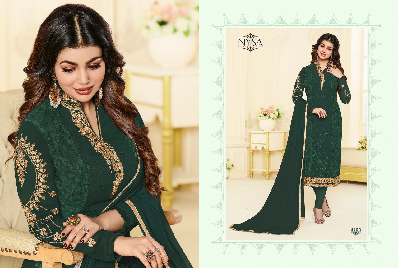 Sale Diamond Brasso Vol-13 By Nysa Lifestyle 2201 To 2207 Series Beautiful Suits Colorful Stylish Fancy Party Wear & Ethnic Wear Brasso & Georgette Printed Dresses At Wholesale Price
