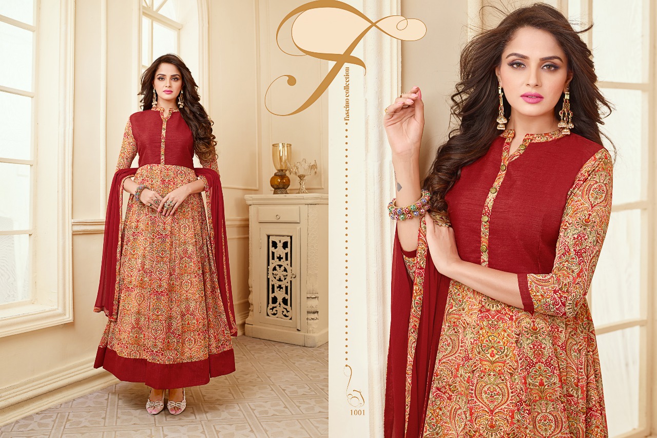 Floral By Amrut Varsha Creation 1001 To 1009 Series Beautiful Stylish Fancy Colorful Party Wear & Ethnic Wear Anarkali Wait Less Georgette Dresses At Wholesale Price