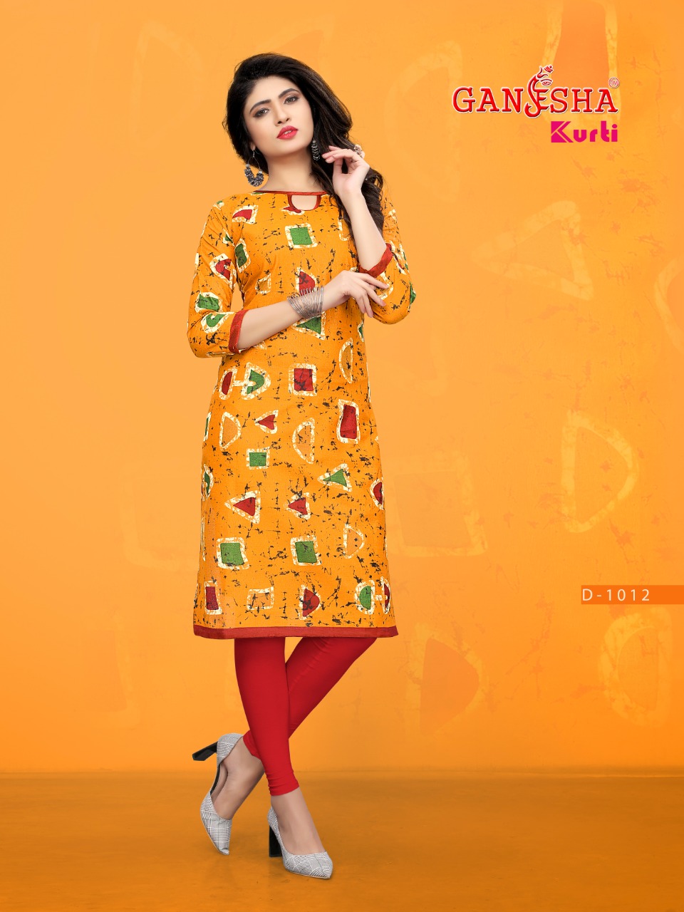 Ganesha Kurti By Ganesha 1008 To 1019 Series Beautiful Colorful Stylish Fancy Casual Wear & Ethnic Wear & Ready To Wear Pure Cotton Kurtis At Wholesale Price