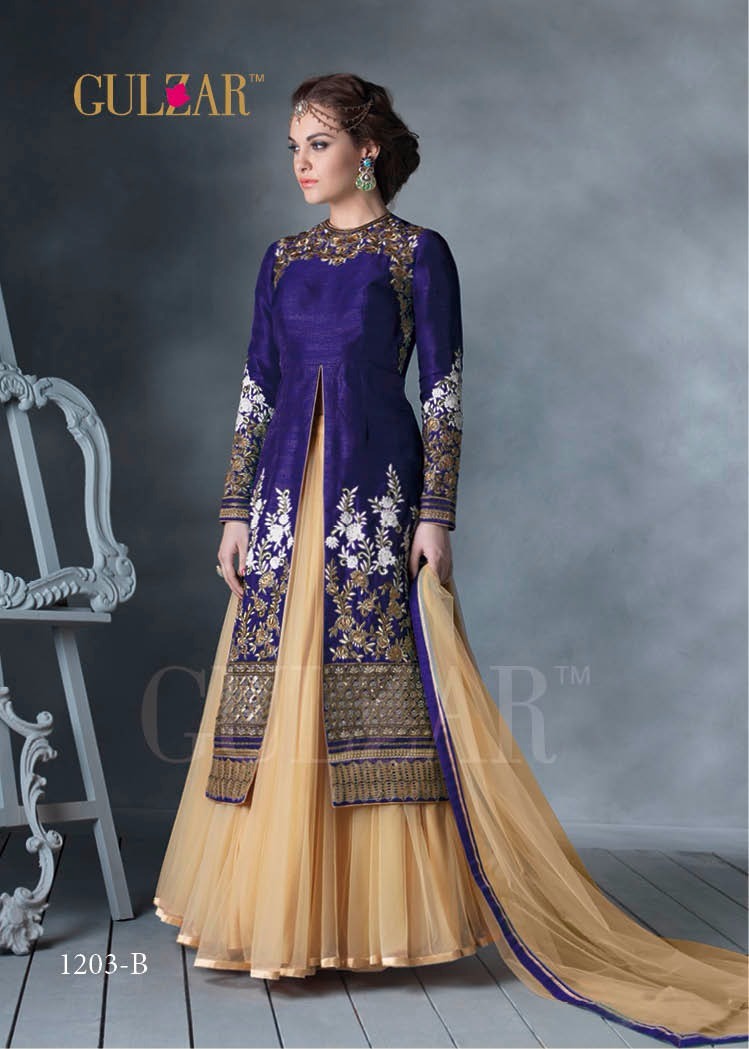 Gulzar 1203 Colours By Gulzar Designer Collection Suits Beautiful Stylish Fancy Colorful Party Wear & Occasional Wear Bhagalpuri Silk Embroidered Dresses At Wholesale Price