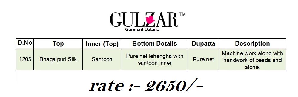 Gulzar 1203 Colours By Gulzar Designer Collection Suits Beautiful Stylish Fancy Colorful Party Wear & Occasional Wear Bhagalpuri Silk Embroidered Dresses At Wholesale Price