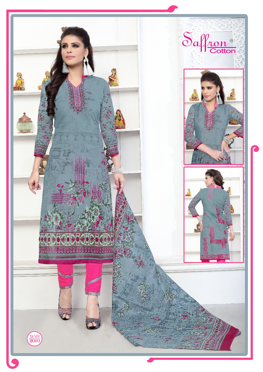 Gulzar Karachi Queen Vol-2 By Saffron Cotton 2001 To 2010 Series Colorful Beautiful Printed Casual Wear Cotton Un-stitched Dresses At Wholesale Price