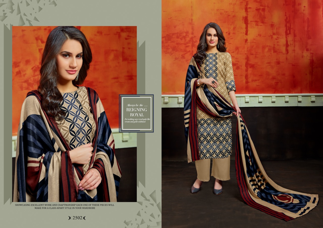 Gulzar By Shri Vijay 2501to 2510 Series Beautiful Pashmina Suits Stylish Fancy Colorful Winter Wear & Ethnic Wear Pure Pashmina Dobby Style Printed Dresses At Wholesale Price