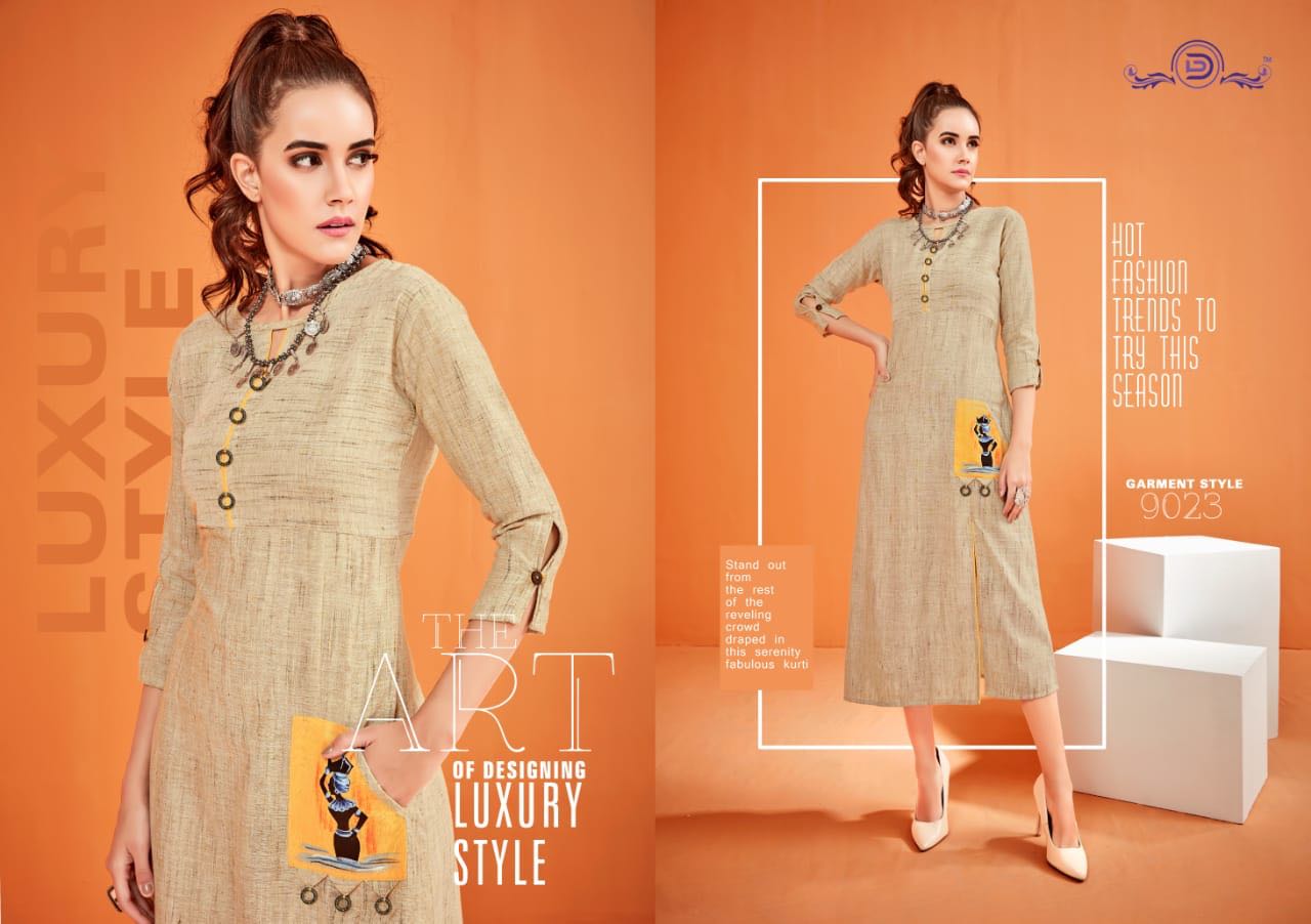 Hastkala Vol-2 By Diva Designs 9018 To 9025 Series Designer Beautiful Stylish Fancy Colorful Casual Wear & Ethnic Wear Cotton Khadi Printed Kurtis At Wholesale Price