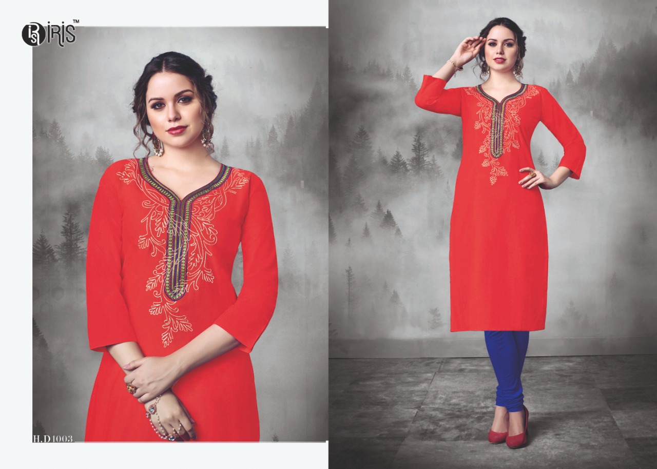 Heer By Iris 1001 To 1010 Series Indian Traditional Wear Collection Beautiful Stylish Fancy Colorful Party Wear & Occasional Wear Cotton Slub Kurtis At Wholesale Price