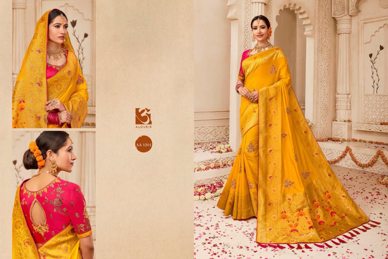 Indian Heritage By Aloukik Attires 1201 To 1209 Series Designer Indian Traditional Wear Beautiful Fancy Occasional Wear & Party Wear Weaving Silk Sarees At Wholesale Price