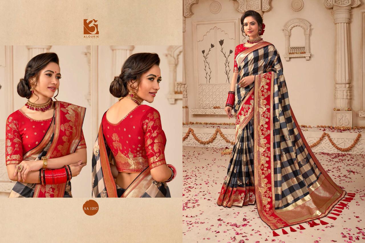Indian Heritage By Aloukik Attires 1201 To 1209 Series Designer Indian Traditional Wear Beautiful Fancy Occasional Wear & Party Wear Weaving Silk Sarees At Wholesale Price