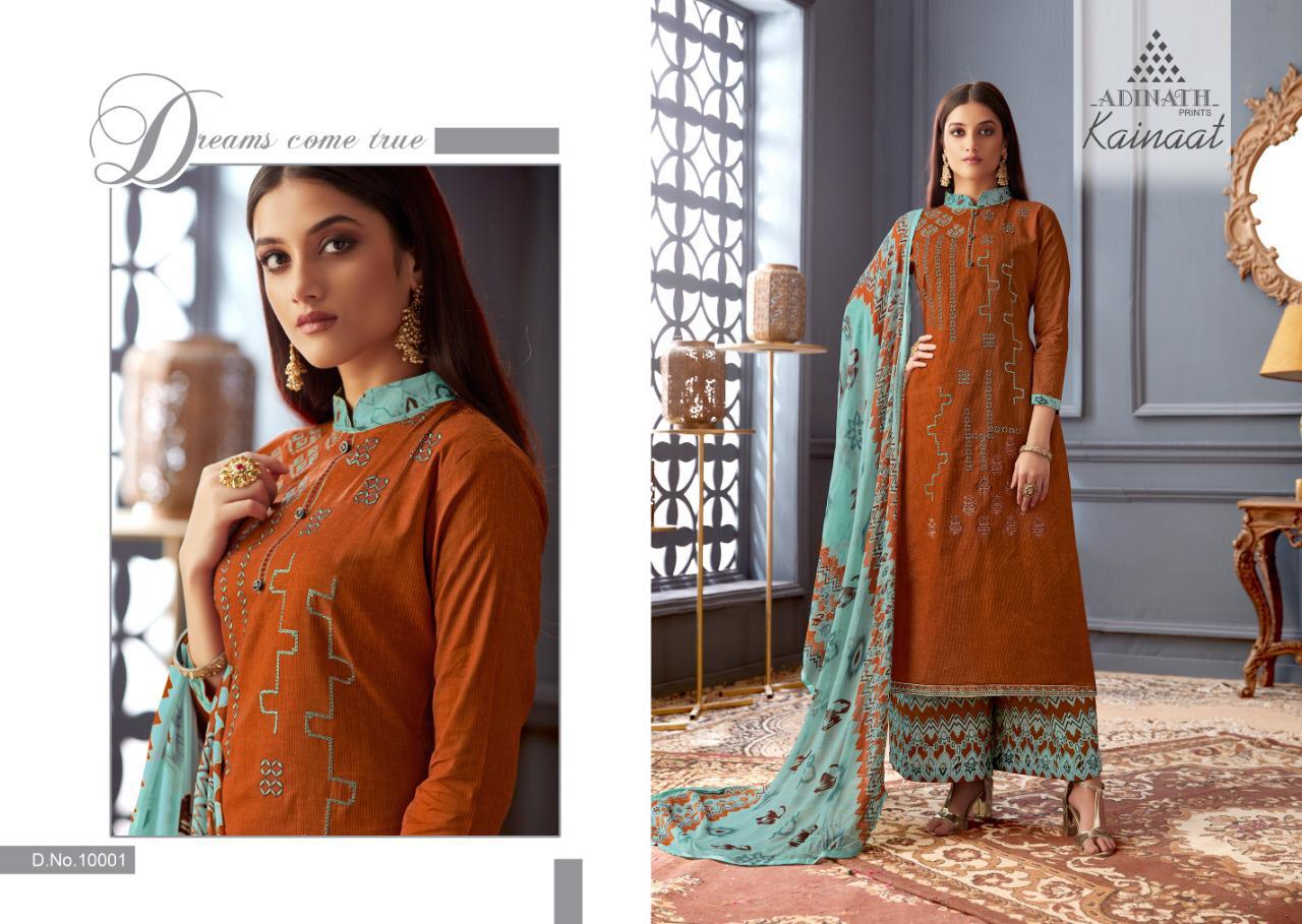 Kainat By Adinath 10001 To 1006 Series Beautiful Suits Colorful Stylish Fancy Colorful Casual Wear & Ethnic Wear Glace Cotton Print With Designer Embroidery Dresses At Wholesale Price