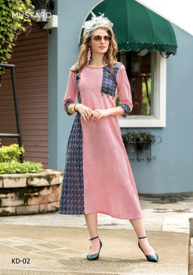 Khadi Handwork By Mustard 01 To 06 Series Beautiful Stylish Fancy Colorful Casual Wear & Ethnic Wear & Ready To Wear Khadi Soft Linen Kurtis At Wholesale Price