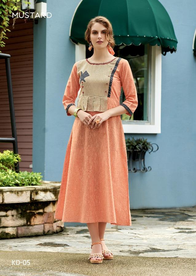 Khadi Handwork By Mustard 01 To 06 Series Beautiful Stylish Fancy Colorful Casual Wear & Ethnic Wear & Ready To Wear Khadi Soft Linen Kurtis At Wholesale Price