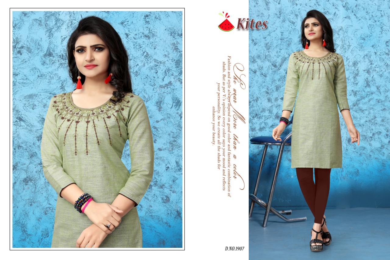 Kites By Watermelon 190 To 1910 Series Beautiful Colorful Stylish Fancy Casual Wear & Ethnic Wear & Ready To Wear Cotton Kurtis At Wholesale Price