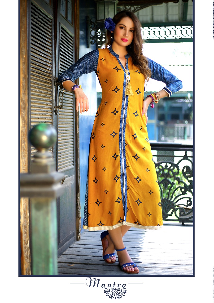 Mantra By Manisha Fashion 1031 To 1040 Series Beautiful Stylish Fancy Colorful Casual Wear & Ethnic Wear Heavy Rayon Printed Kurtis At Wholesale Price