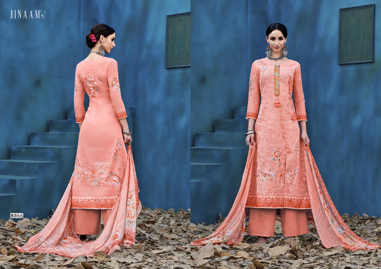Princess Collection By Jinaam Dresses 8351 To 8359 Series Designer Pakistani Suits Beautiful Stylish Fancy Colorful Party Wear & Occasional Wear Cotton Satin Printed Dresses At Wholesale Price