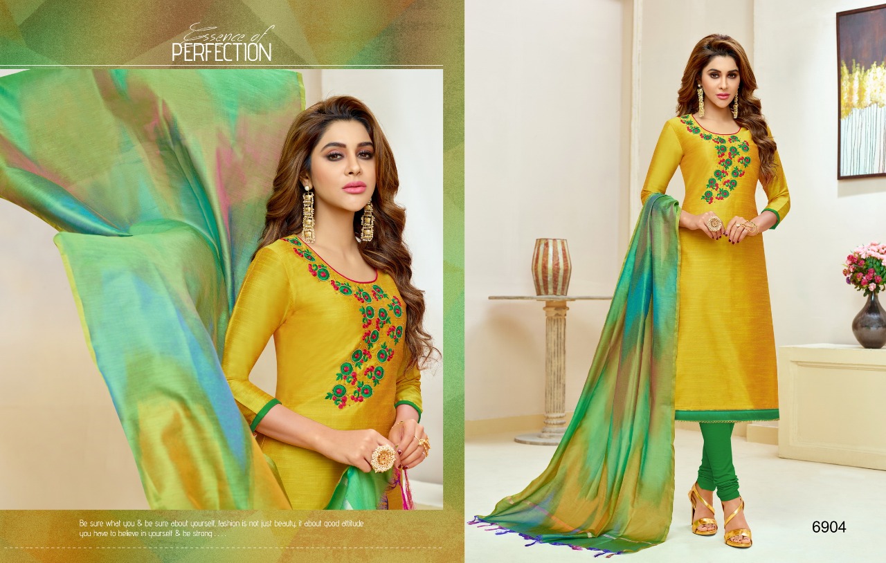 Raasleela Vol-4 By Kayce Trendz 6903 To 6814 Series Beautiful Stylish Fancy Colorful Casual Wear & Ethnic Wear Collection Long Slub Embroidered Dresses At Wholesale Price