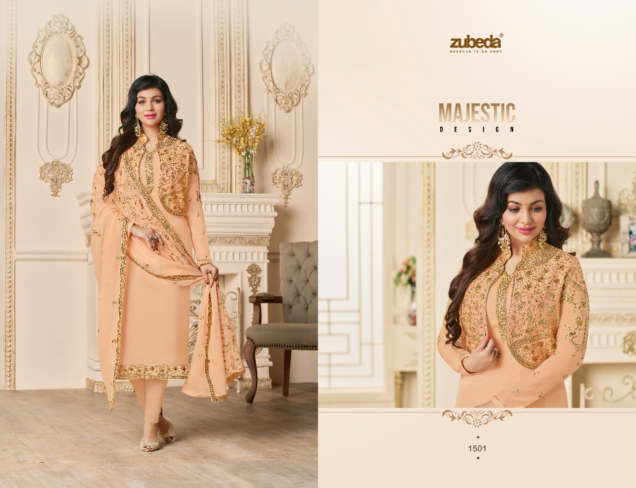 Rubab By Zubeda 1501 To 1505 Series Beautiful Suits Collection Stylish Fancy Colorful Party Wear & Occasional Wear Georgette Embroidered Dresses At Wholesale Price