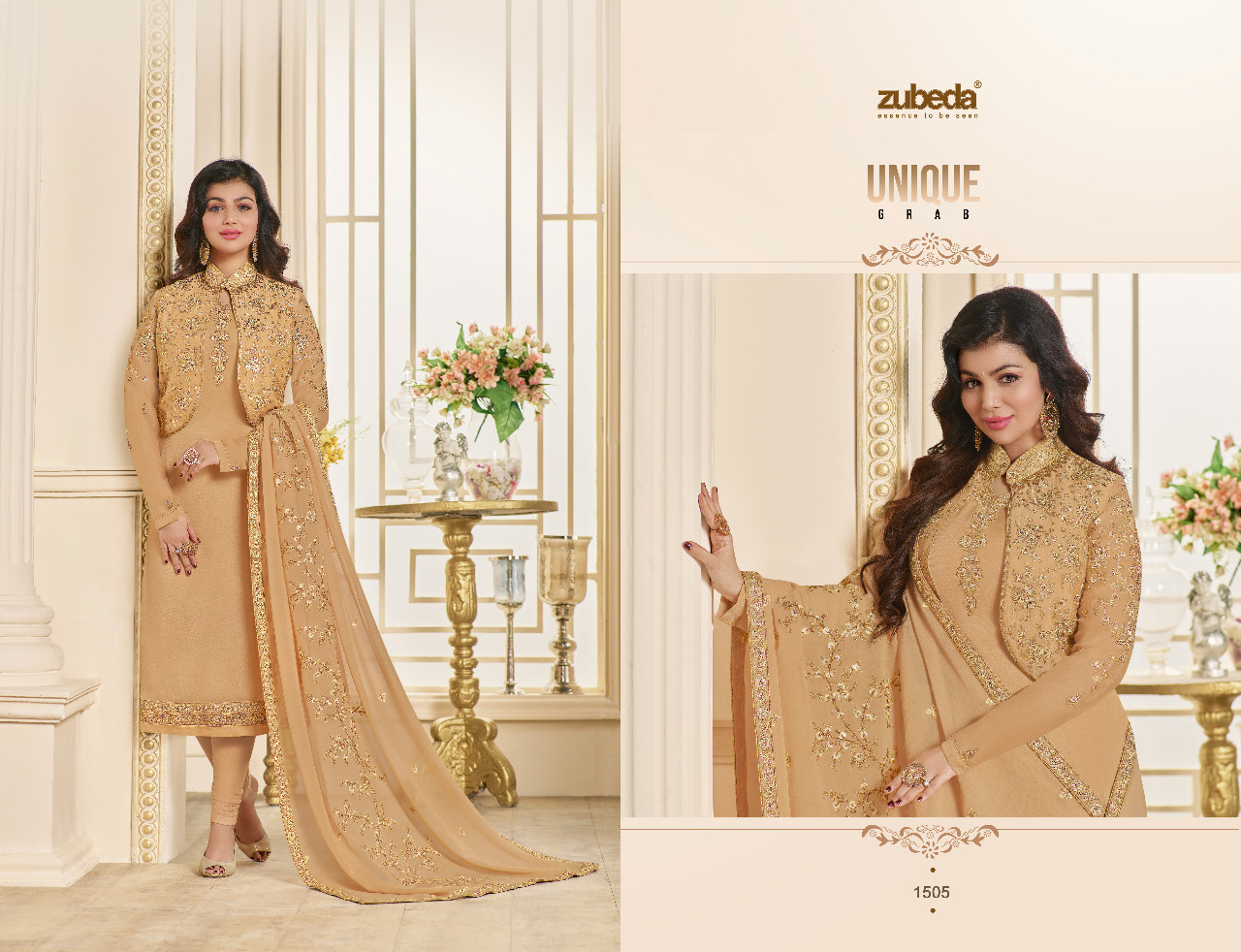 Rubab By Zubeda 1501 To 1505 Series Beautiful Suits Collection Stylish Fancy Colorful Party Wear & Occasional Wear Georgette Embroidered Dresses At Wholesale Price