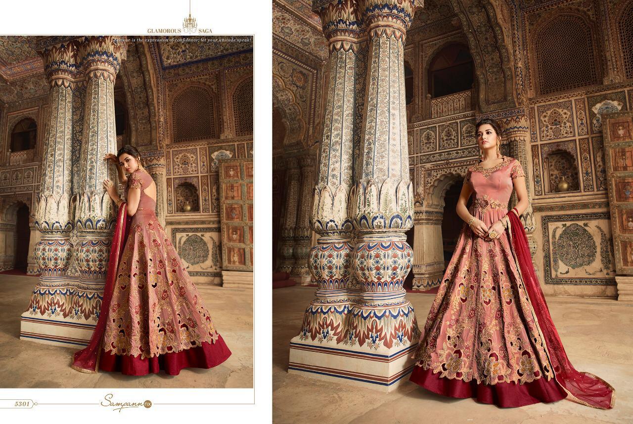 Saga By Sampann Nx 5301 To 5308 Series Anarkali Designer Beautiful Suits Colorful Stylish Fancy Casual Wear & Ethnic Wear Net/tafeta Dresses At Wholesale Price