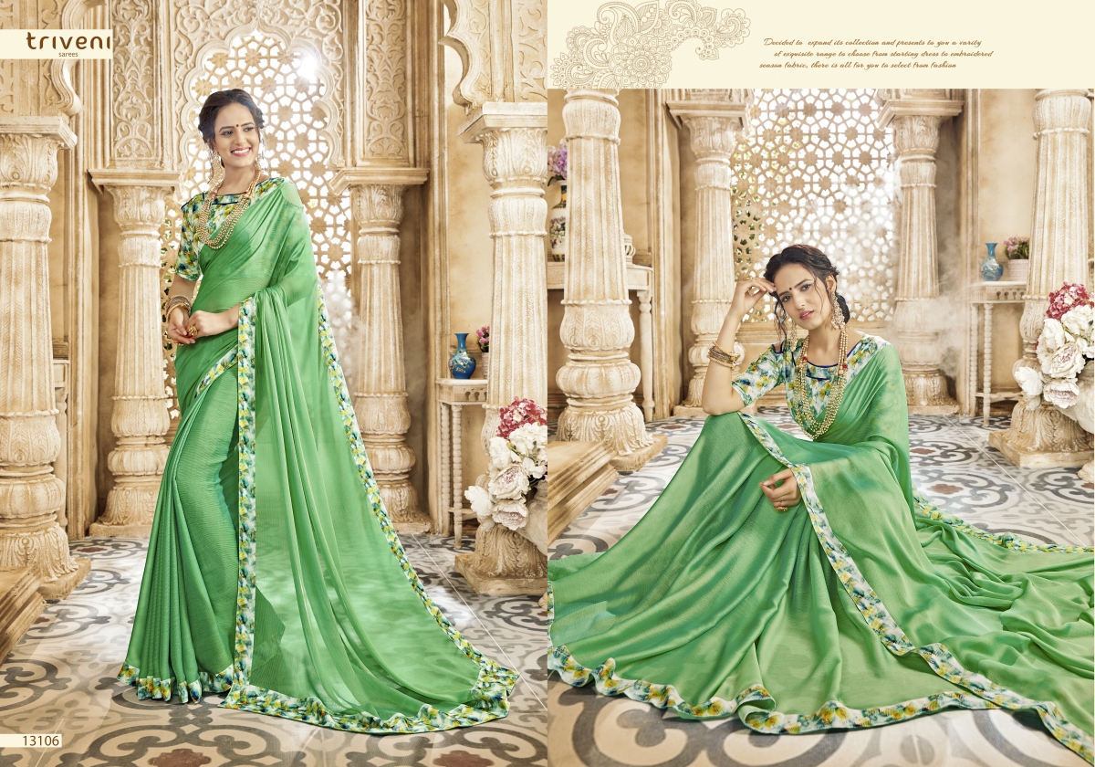 Shayna Vol-7 By Triveni 13101 To 13112 Series Designer Indian Traditional Wear Collection Beautiful Stylish Fancy Colorful Party Wear & Occasional Wear Chiffon Printed Sarees At Wholesale Price