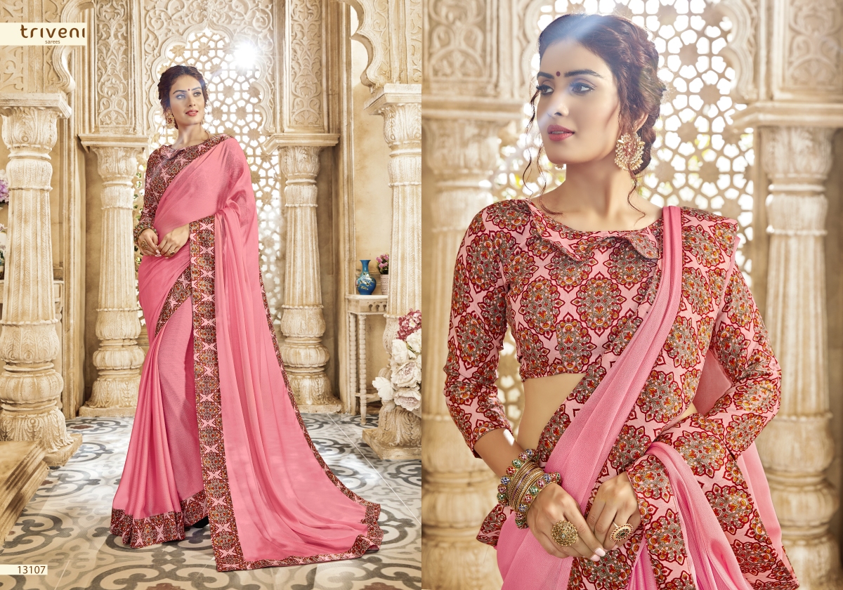 Shayna Vol-7 By Triveni 13101 To 13112 Series Designer Indian Traditional Wear Collection Beautiful Stylish Fancy Colorful Party Wear & Occasional Wear Chiffon Printed Sarees At Wholesale Price