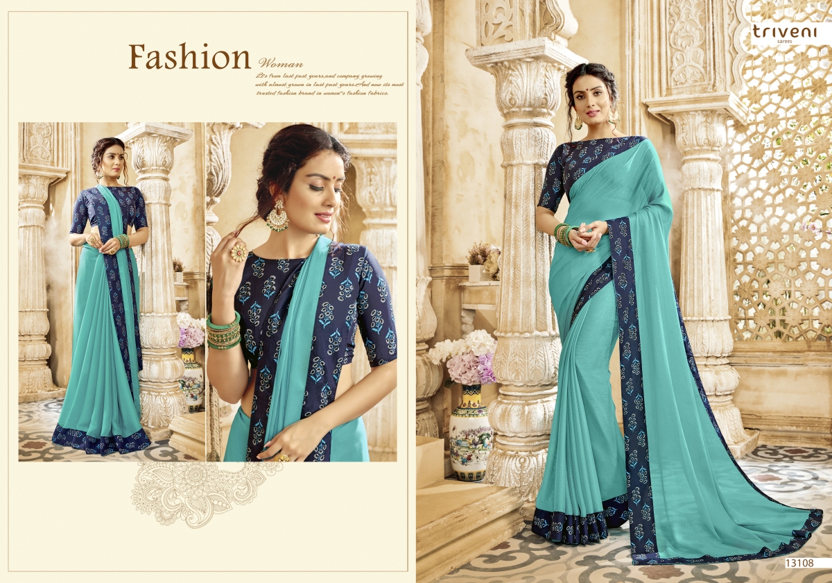 Shayna Vol-7 By Triveni 13101 To 13112 Series Designer Indian Traditional Wear Collection Beautiful Stylish Fancy Colorful Party Wear & Occasional Wear Chiffon Printed Sarees At Wholesale Price