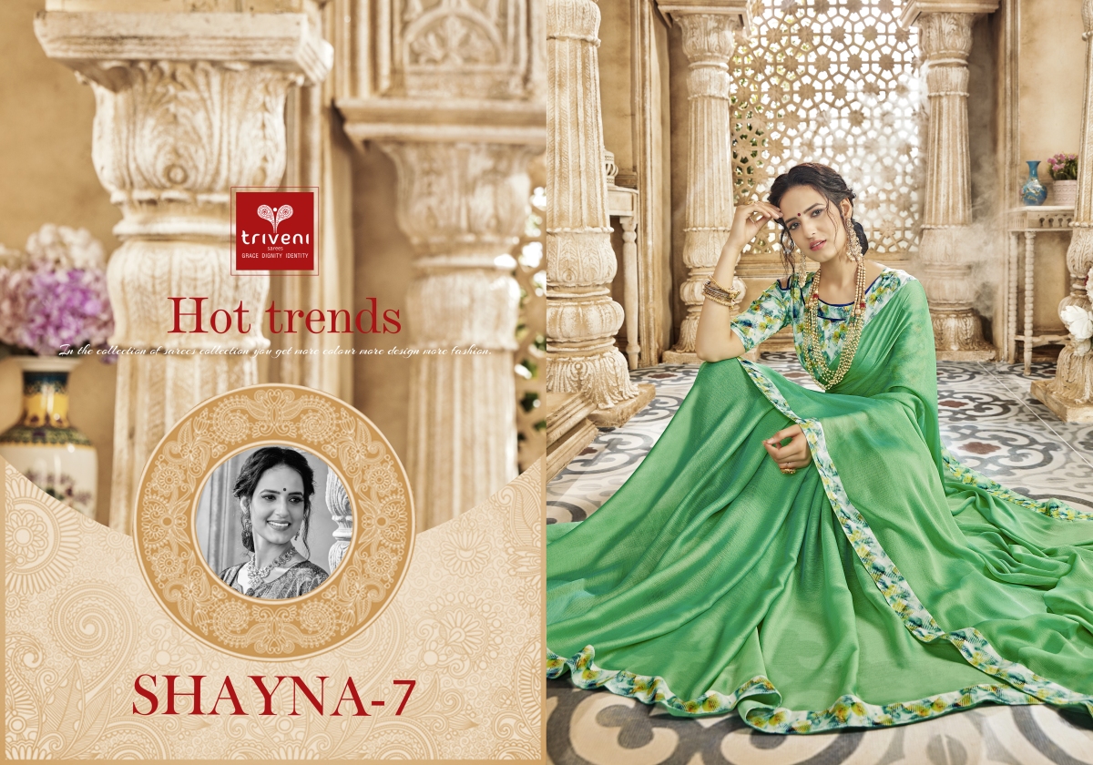 Shayna Vol-7 By Triveni 13101 To 13112 Series Designer Indian Traditional Wear Collection Beautiful Stylish Fancy Colorful Party Wear & Occasional Wear Chiffon Printed Sarees At Wholesale Price