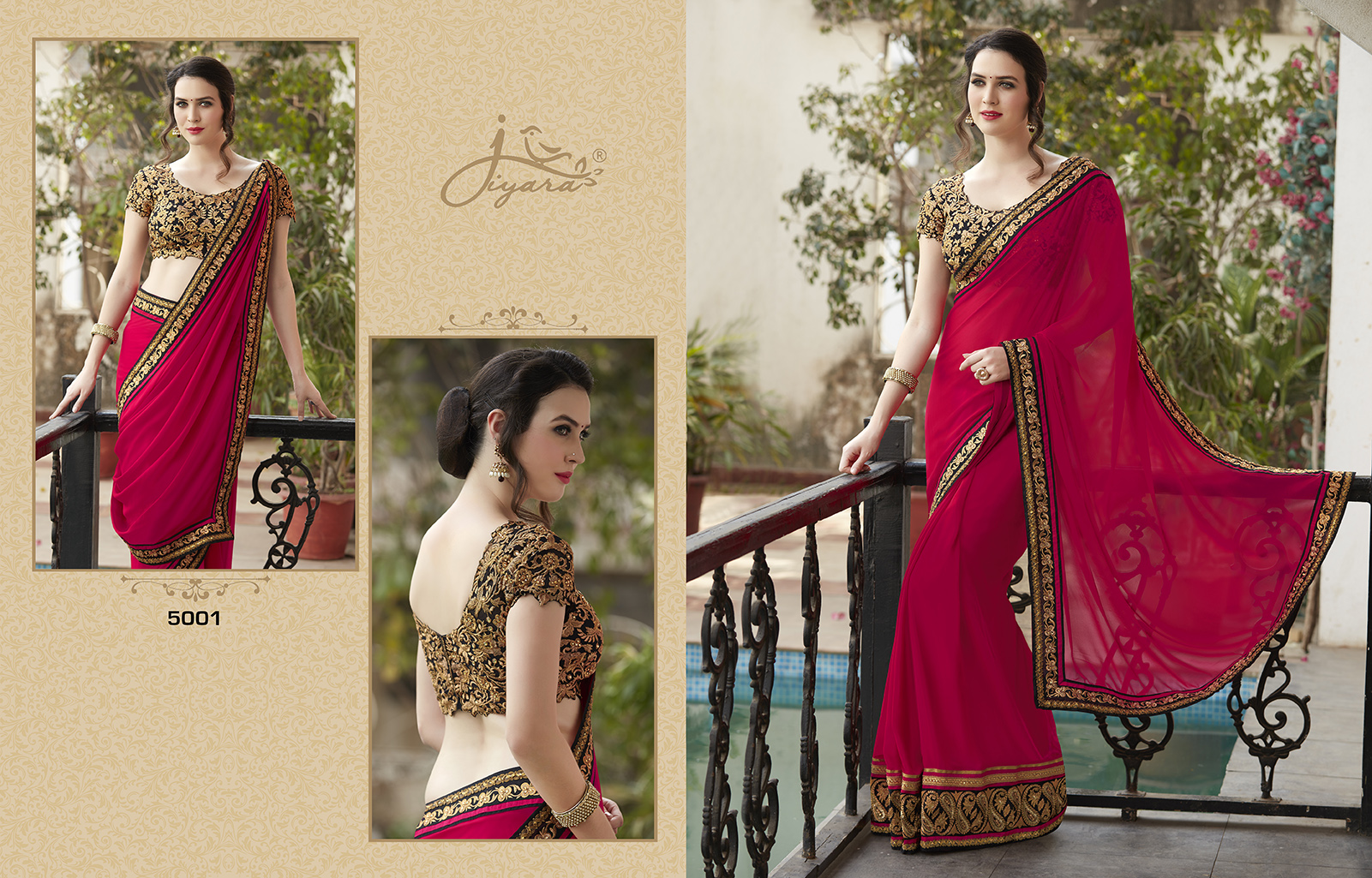 Silver Vol-1 By Gulzar 5001 To 5006 Series Designer Wedding Collection Beautiful Traditional Wear Colorful Stylish Fancy Party Wear & Occasional Wear Georgette Embroidered Sarees At Wholesale Price