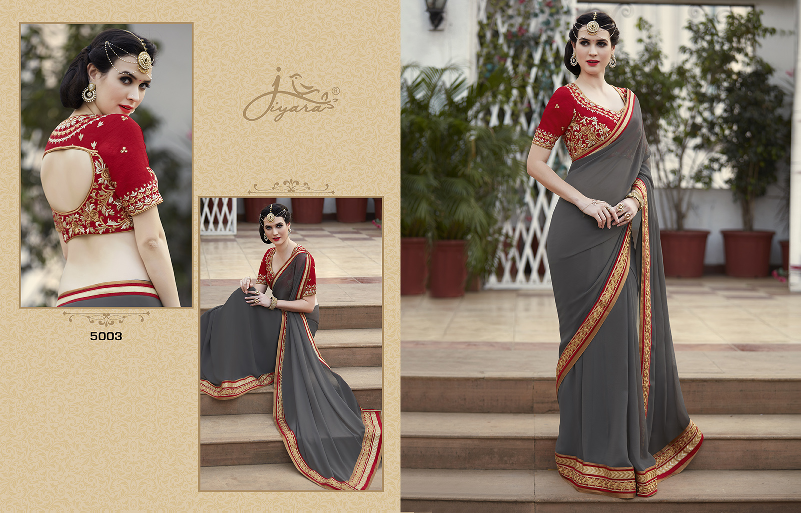 Silver Vol-1 By Gulzar 5001 To 5006 Series Designer Wedding Collection Beautiful Traditional Wear Colorful Stylish Fancy Party Wear & Occasional Wear Georgette Embroidered Sarees At Wholesale Price