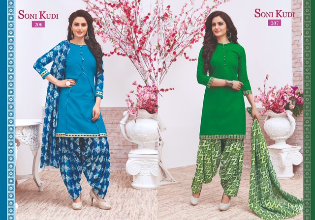 Soni Kudi Vol-2 By Navkar Fab Tex 201 To 212 Series Colorful Beautiful Printed Casual Wear Cotton Un-stitched Patiala Dresses At Wholesale Price