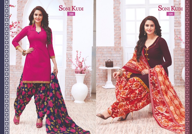 Soni Kudi Vol-2 By Navkar Fab Tex 201 To 212 Series Colorful Beautiful Printed Casual Wear Cotton Un-stitched Patiala Dresses At Wholesale Price