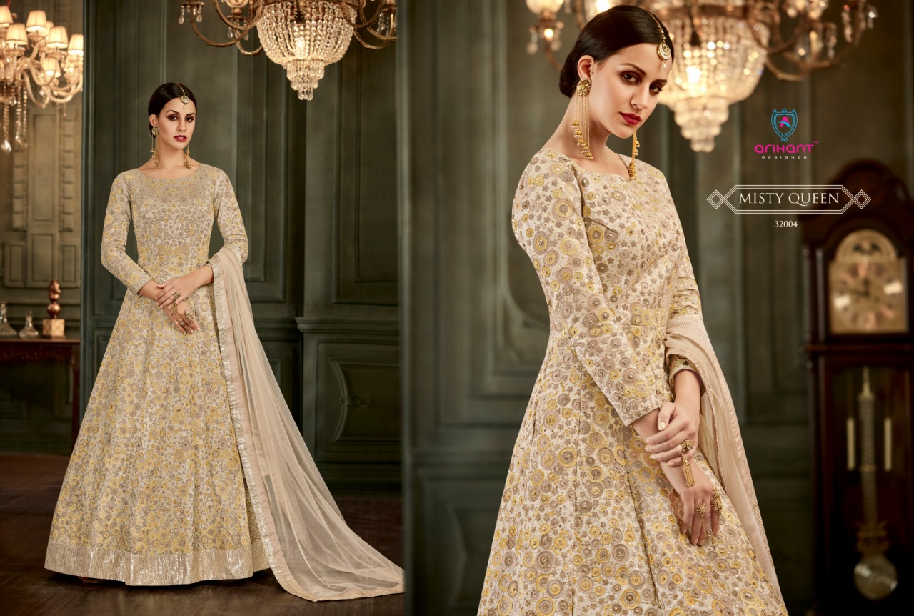 TAJ BY ARIHANT DESIGNER 32001 TO 32004 SERIES DESIGNER ANARKALI SUITS COLLECTION COLORFUL STYLISH FANCY BEAUTIFUL