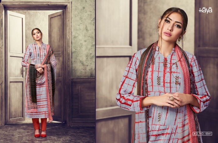 The Winds By Haya 6541 To 6549 Series Beautiful Pakistani Suits Collection Stylish Fancy Colorful Casual Wear & Ethnic Wear Pure Cotton Satin Printed Dresses At Wholesale Price