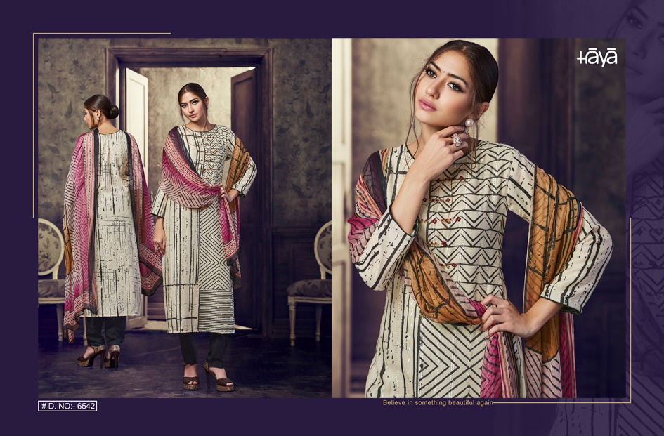 The Winds By Haya 6541 To 6549 Series Beautiful Pakistani Suits Collection Stylish Fancy Colorful Casual Wear & Ethnic Wear Pure Cotton Satin Printed Dresses At Wholesale Price