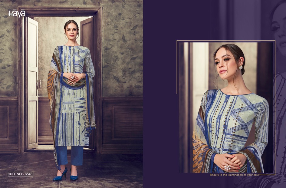 The Winds By Haya 6541 To 6549 Series Beautiful Pakistani Suits Collection Stylish Fancy Colorful Casual Wear & Ethnic Wear Pure Cotton Satin Printed Dresses At Wholesale Price