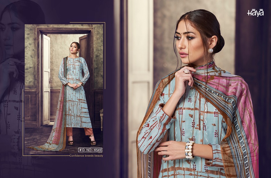 The Winds By Haya 6541 To 6549 Series Beautiful Pakistani Suits Collection Stylish Fancy Colorful Casual Wear & Ethnic Wear Pure Cotton Satin Printed Dresses At Wholesale Price